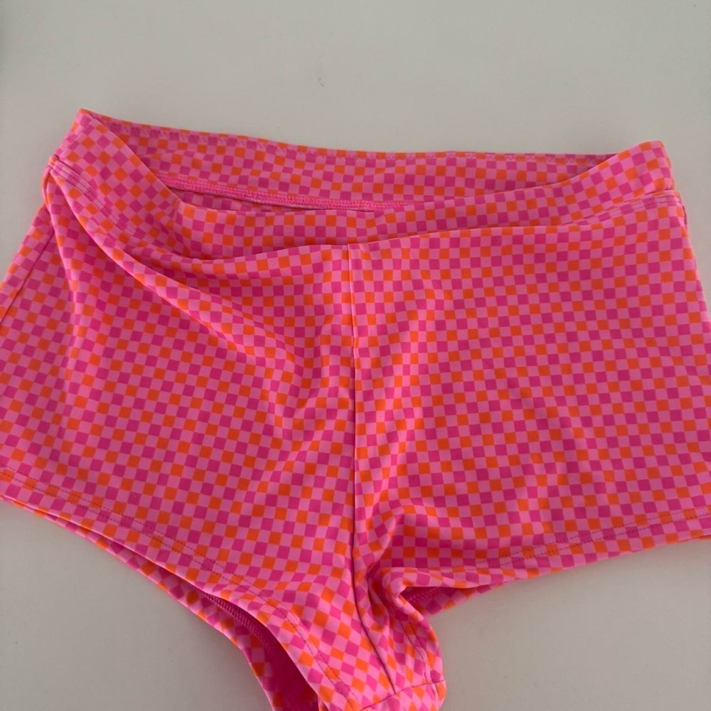 Kulani Kinis Vibrant Pink Checkered Athletic Shorts